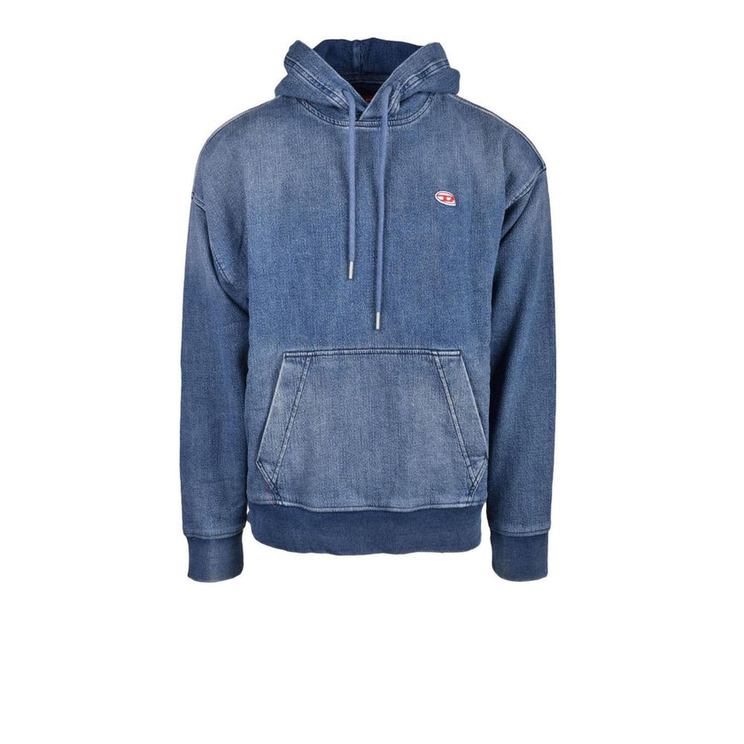 Diesel Blue Cotton Hoody Diesel