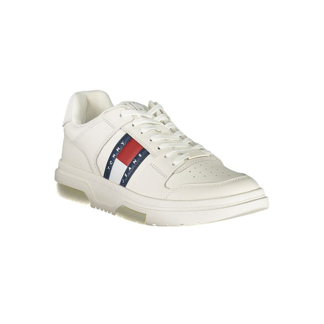 Tommy Hilfiger White Leather Men Sneaker Tommy Hilfiger