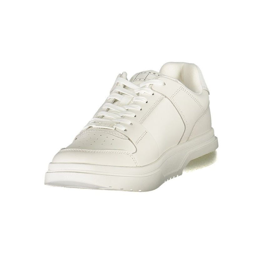 Tommy Hilfiger White Leather Men Sneaker Tommy Hilfiger