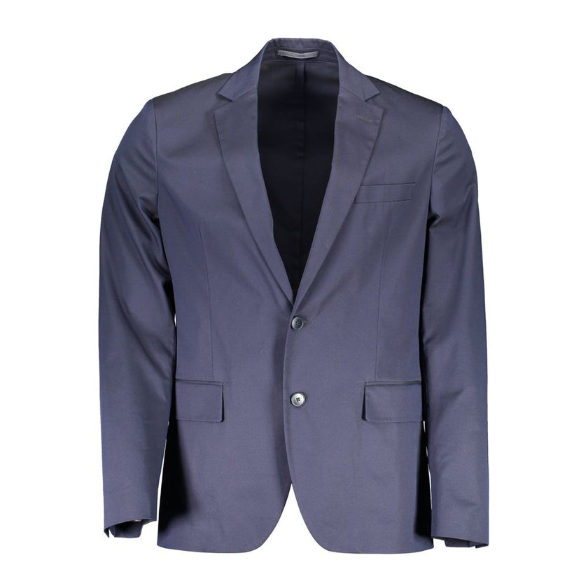 Gant Blue Cotton Men Jacket Gant