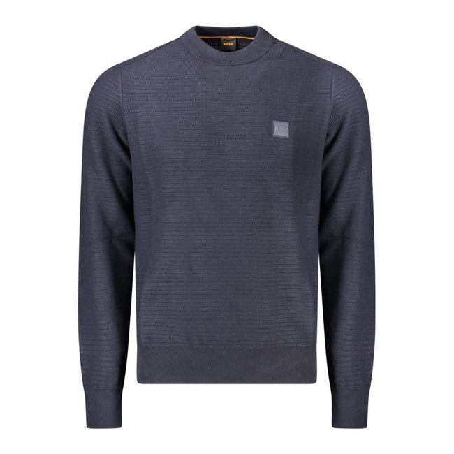Hugo Boss Blue Cotton Men Sweater Hugo Boss