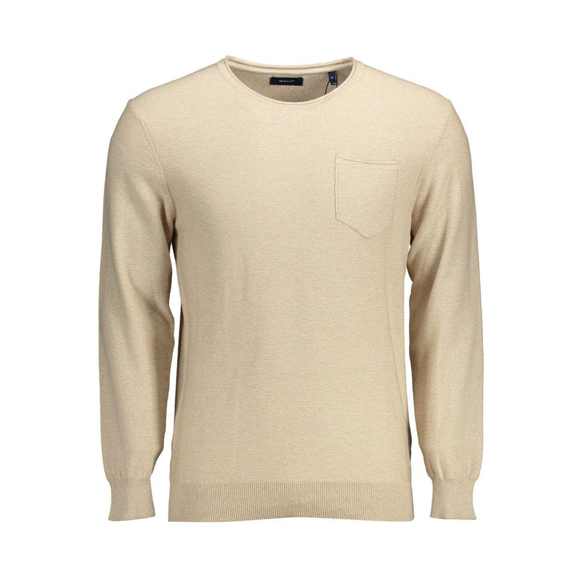 Gant Beige Cotton Men Sweater Gant