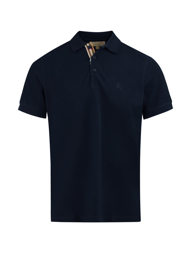 Burberry Navy Blue Cotton Collared Polo Shirt Burberry