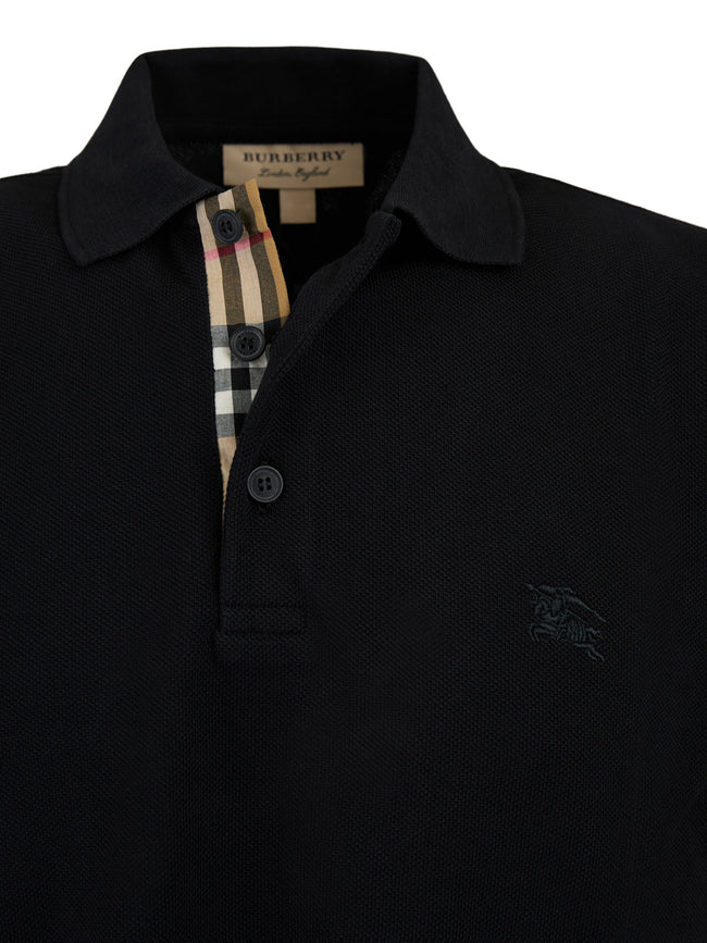 Burberry Black Cotton Collared Polo Shirt Burberry