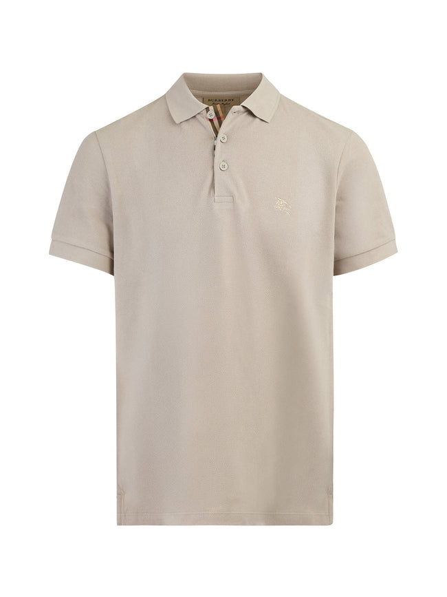 Burberry Pale Stone Cotton Collared Polo Shirt Burberry