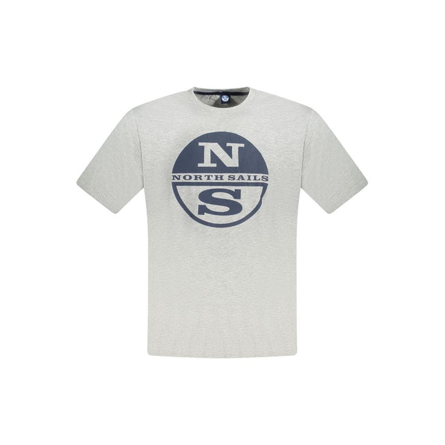North Sails Gray Cotton Men T-Shirt North Sails