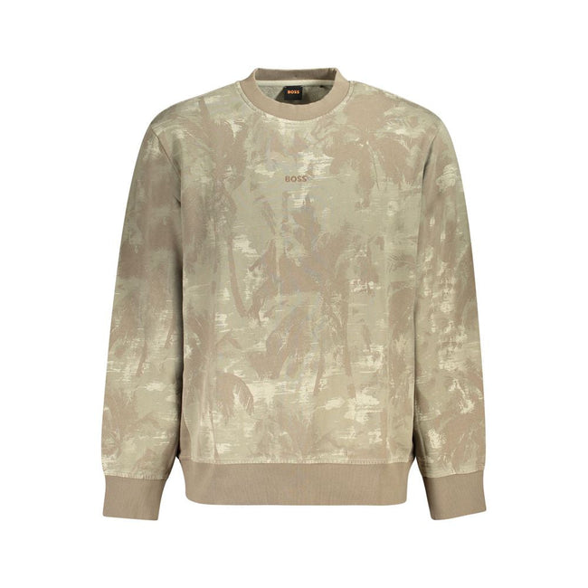 Hugo Boss Brown Cotton Men Sweater Hugo Boss