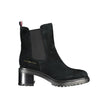 Tommy Hilfiger Black Leather Women Boot Tommy Hilfiger