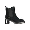 Tommy Hilfiger Black Leather Women Boot Tommy Hilfiger