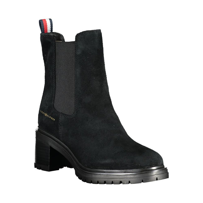 Tommy Hilfiger Black Leather Women Boot Tommy Hilfiger