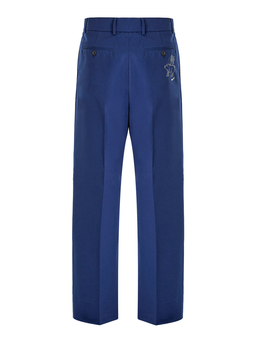 Gucci Blue Classic Cotton Pants Gucci