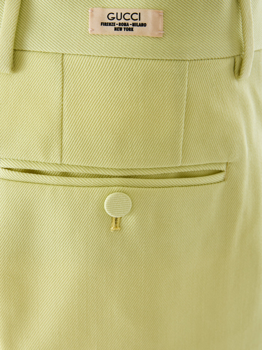 Gucci Lime Yellow Polyester Pants Gucci