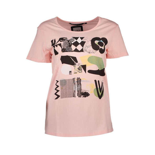 Silvian Heach Pink Cotton Unisex T-Shirt Silvian Heach