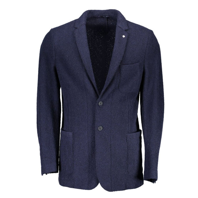 Gant Blue Wool Men Jacket Gant