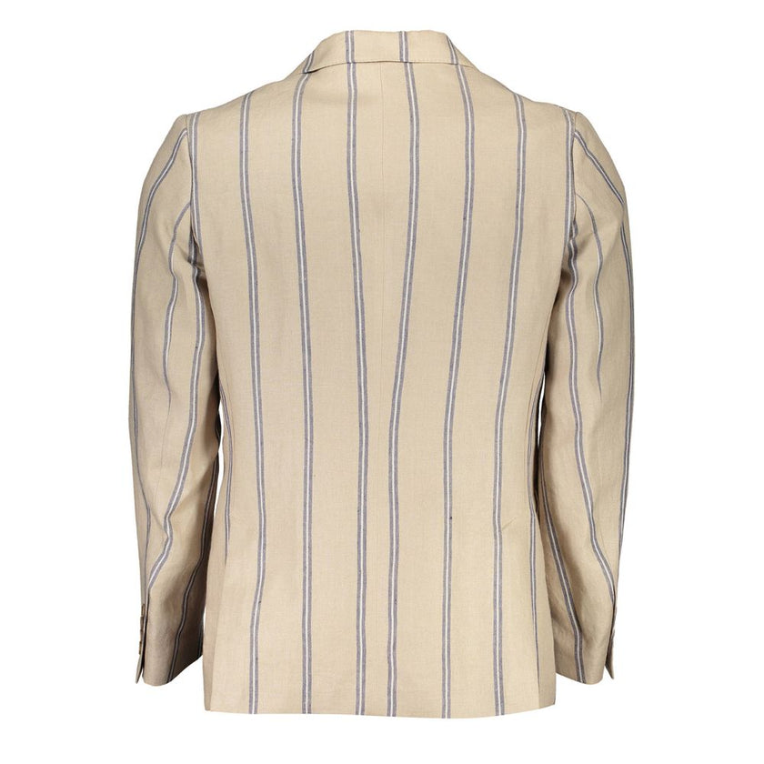 Gant Beige Linen Men Jacket Gant