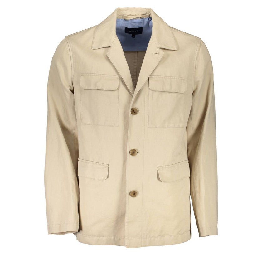 Gant Beige Cotton Men Jacket Gant