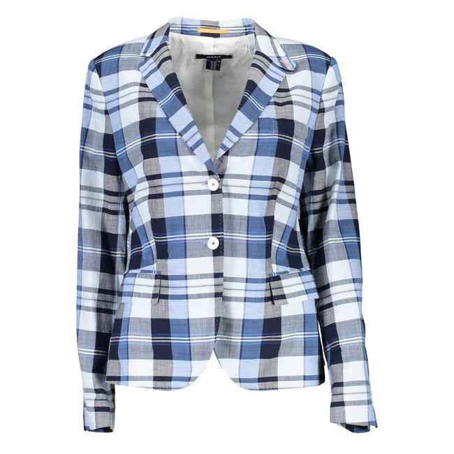 Gant Light Blue Cotton Women Jacket Gant