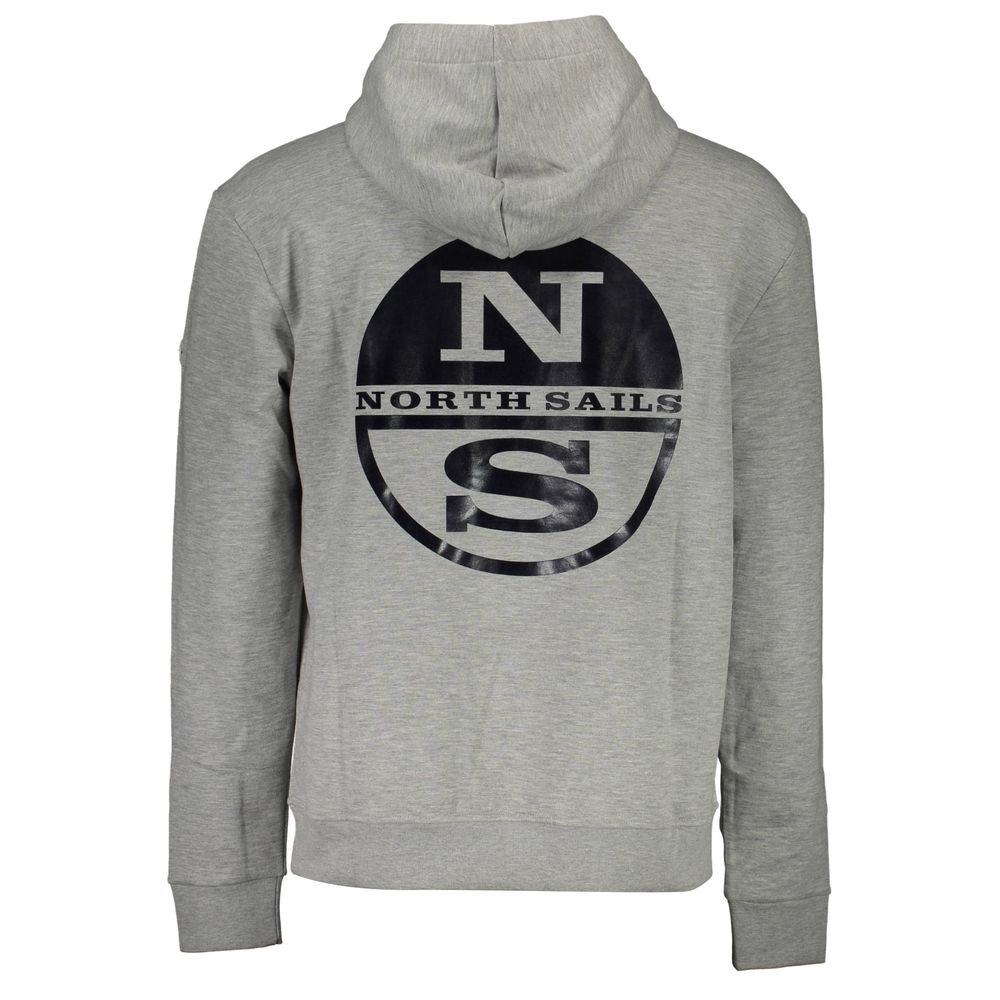 North Sails Gray Cotton Men Sweatshirt North Sails