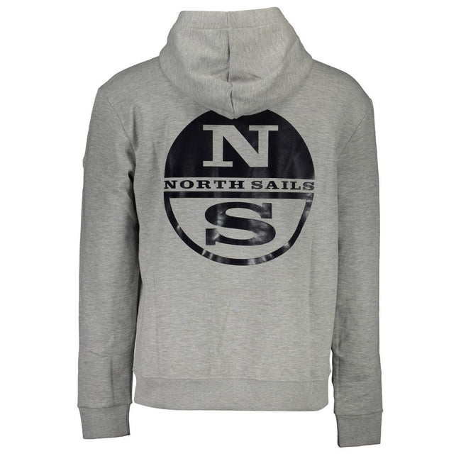 North Sails Gray Cotton Men Sweatshirt North Sails