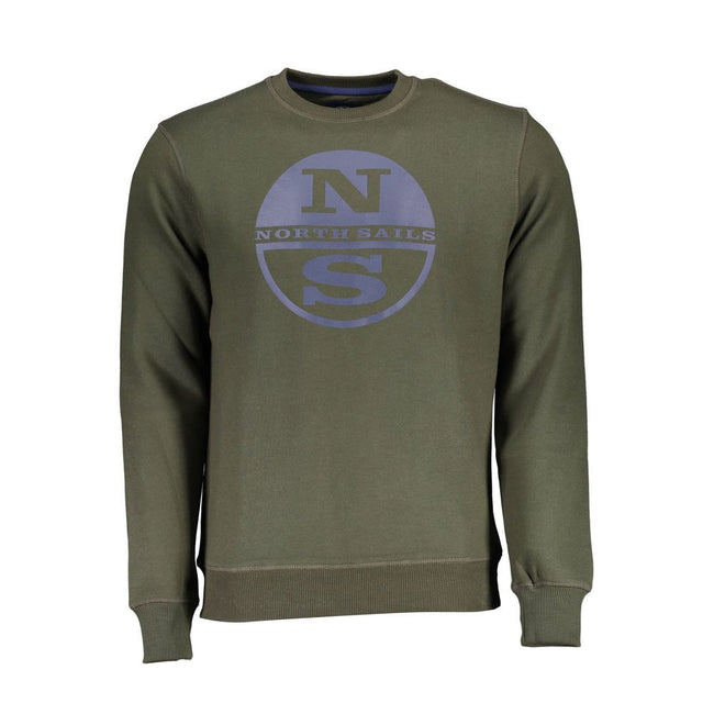 North Sails Green Cotton Men Sweater North Sails