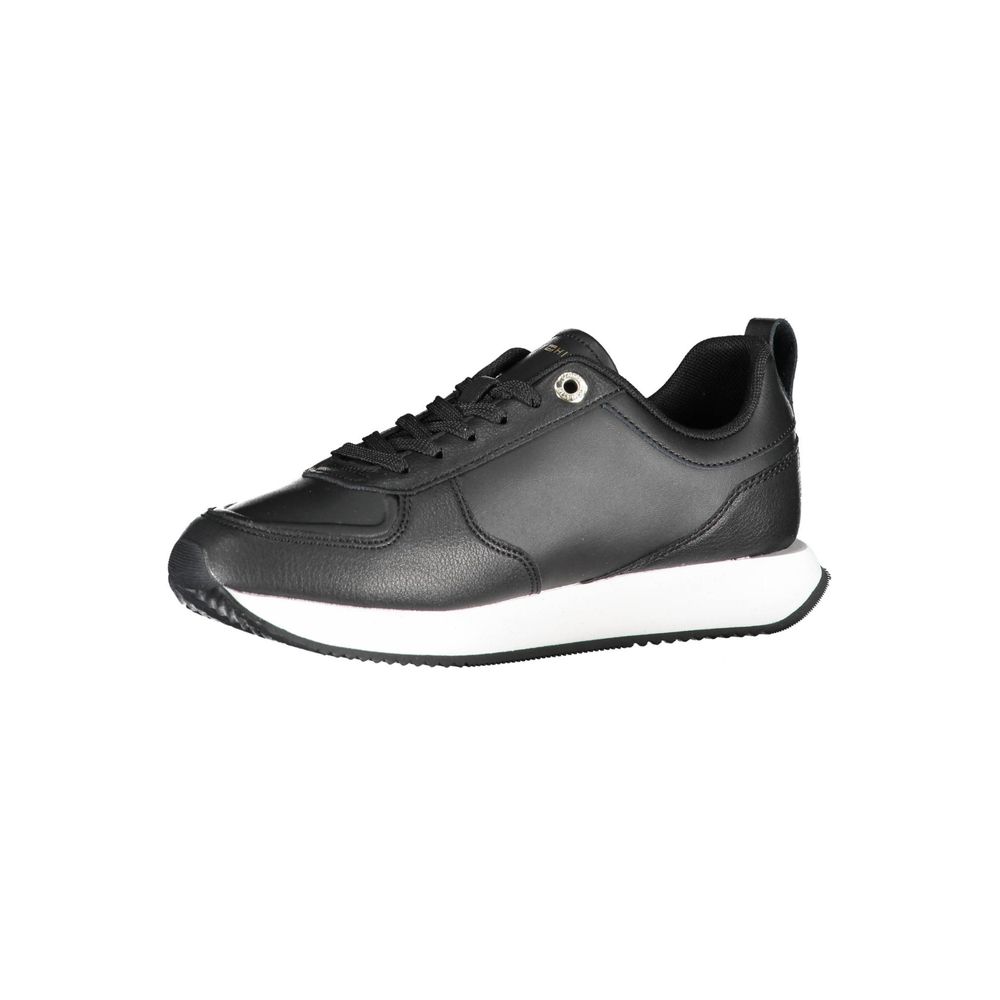 Tommy Hilfiger Black Leather Women Sneaker Tommy Hilfiger