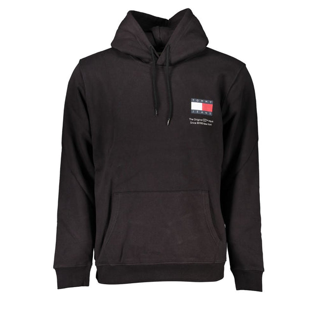 Tommy Hilfiger Black Cotton Men's Sweater Hoodie Tommy Hilfiger