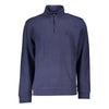 Hugo Boss Blue Cotton Men Sweater with Half Zip Closure Hugo Boss