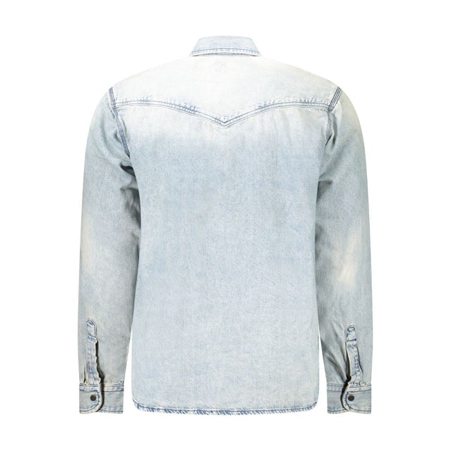 Hugo Boss Light Blue Cotton Men Shirt Hugo Boss