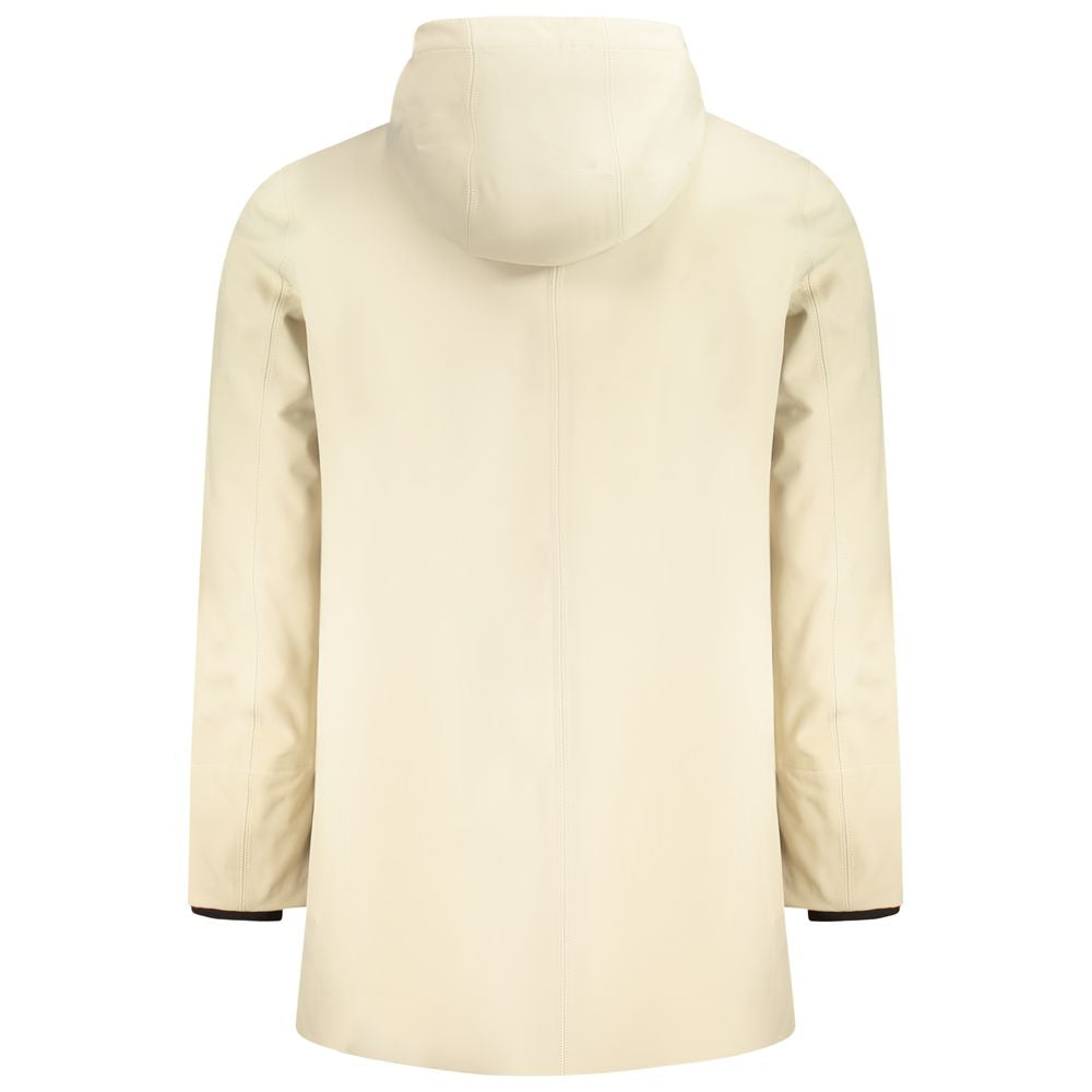 K-WAY Beige Polyester Men Trench Coat K-WAY