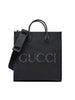 Gucci Black Leather Logo Medium Tote Bag Gucci