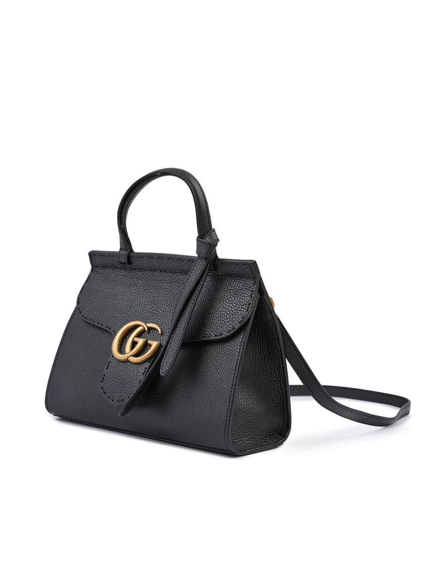 Gucci Black Leather GG Marmont Handbag Gucci