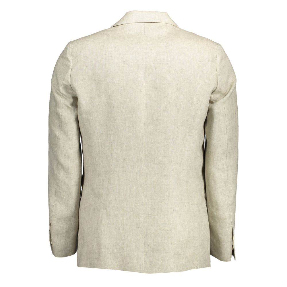 Gant Beige Linen Men Jacket Gant