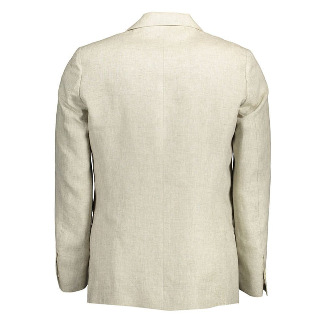 Gant Beige Linen Men Jacket Gant