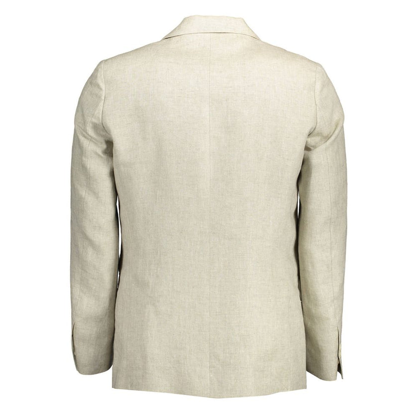 Gant Beige Linen Men Jacket Gant