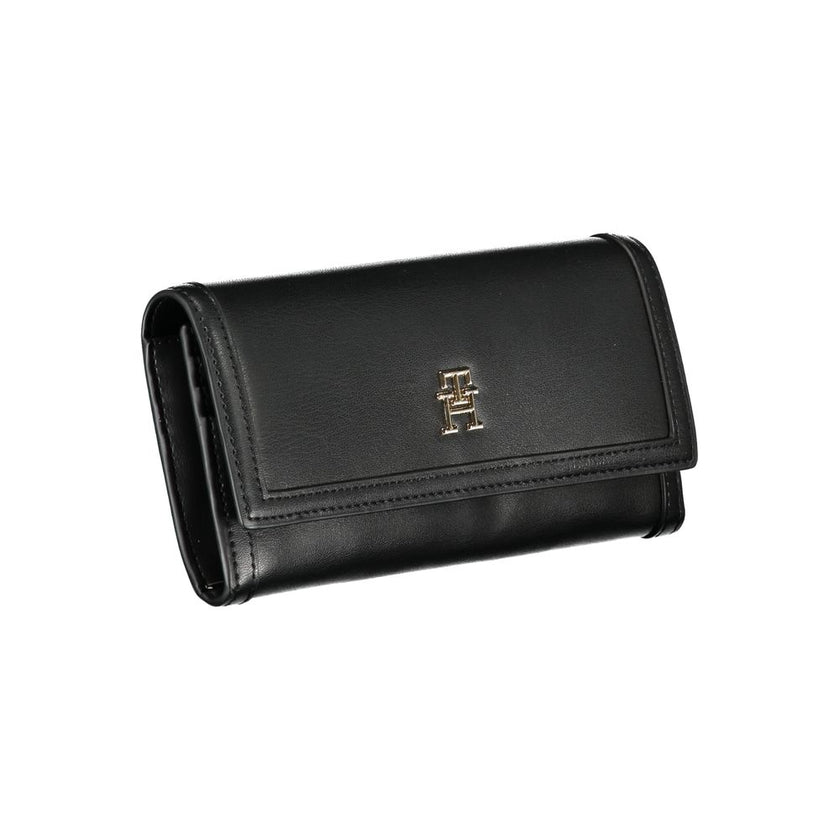 Tommy Hilfiger Elegant Black Dual-Compartment Wallet Tommy Hilfiger