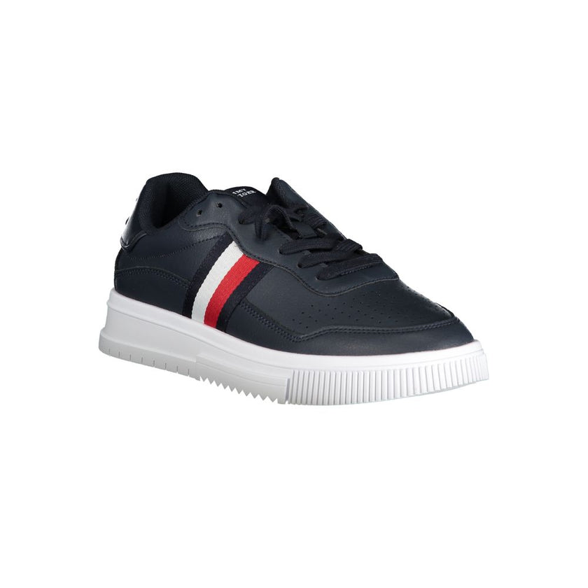Tommy Hilfiger Blue Leather Men Sneaker Tommy Hilfiger