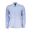 North Sails Light Blue Linen Men Shirt North Sails