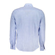 North Sails Light Blue Linen Men Shirt North Sails