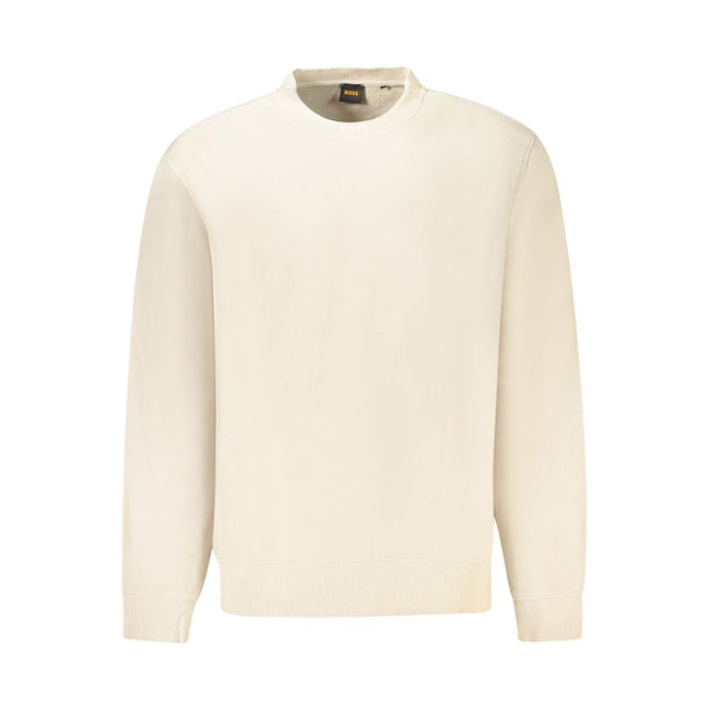 Hugo Boss Beige Cotton Men Sweater Hugo Boss