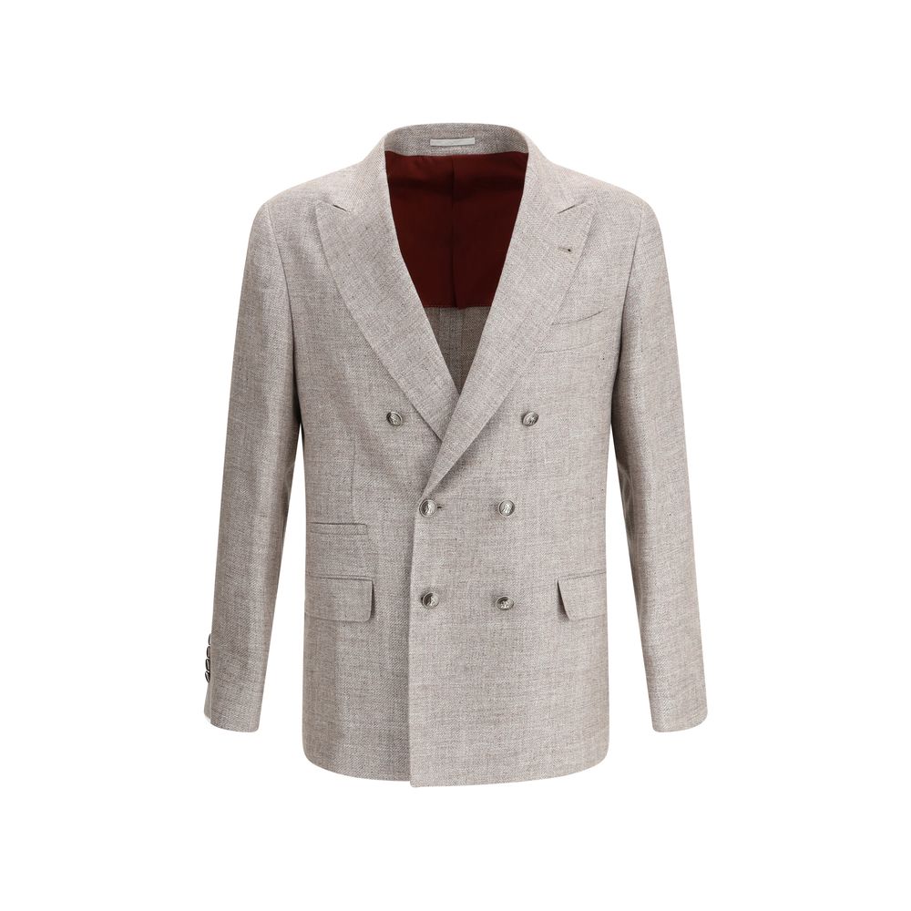 Brunello Cucinelli Light Brown Linen Blazer Brunello Cucinelli