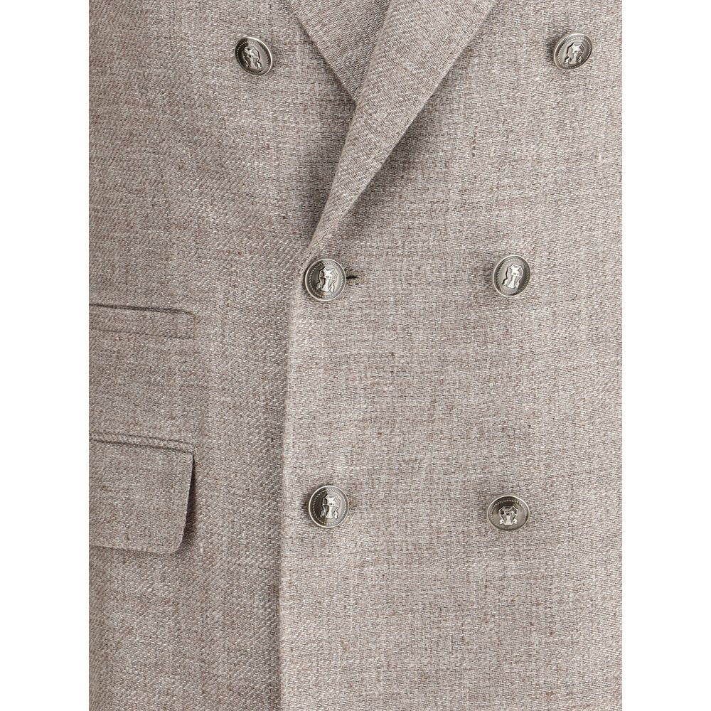 Brunello Cucinelli Light Brown Linen Blazer Brunello Cucinelli