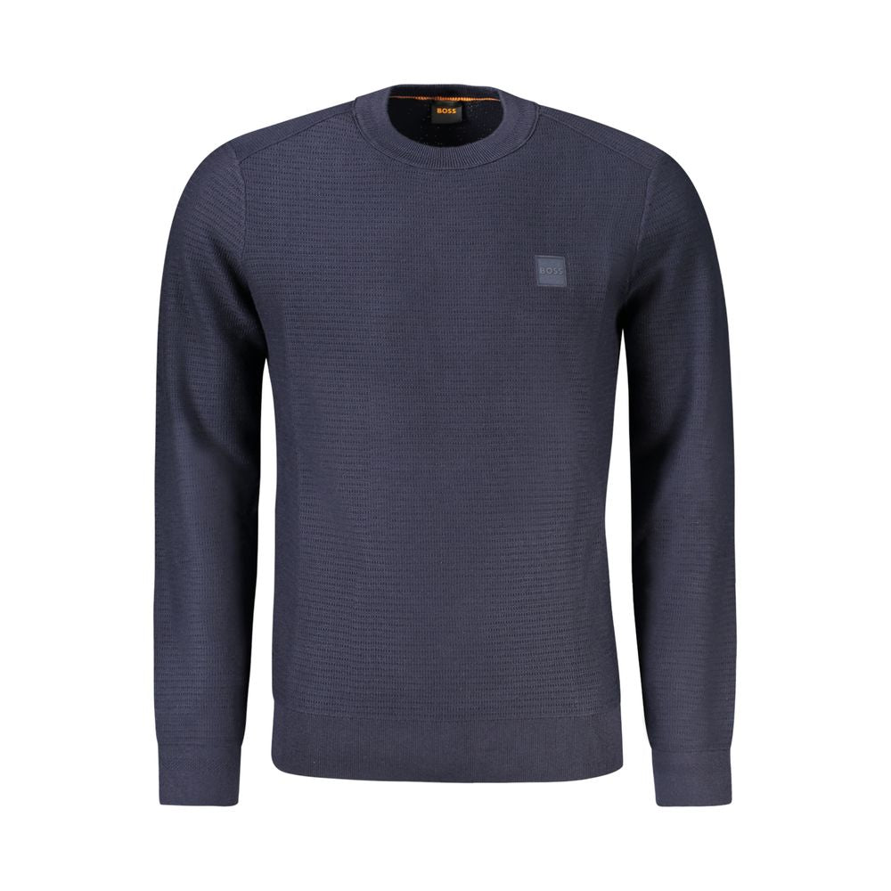 Hugo Boss Blue Cotton Men Sweater Hugo Boss