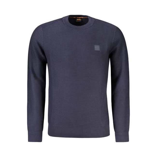 Hugo Boss Blue Cotton Men Sweater Hugo Boss