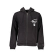Tommy Hilfiger Black Cotton Men Sweater with Hood and Zip Pockets Tommy Hilfiger