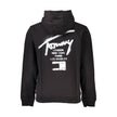 Tommy Hilfiger Black Cotton Men Sweater with Hood and Zip Pockets Tommy Hilfiger