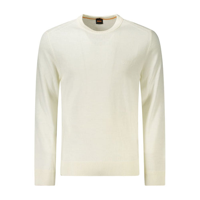 Hugo Boss White Wool Men Sweater Hugo Boss