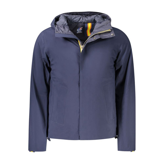 K-WAY Blue Polyester Men Jacket K-WAY