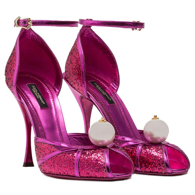 Dolce & Gabbana Fuchsia Calfskin Sandal Dolce & Gabbana