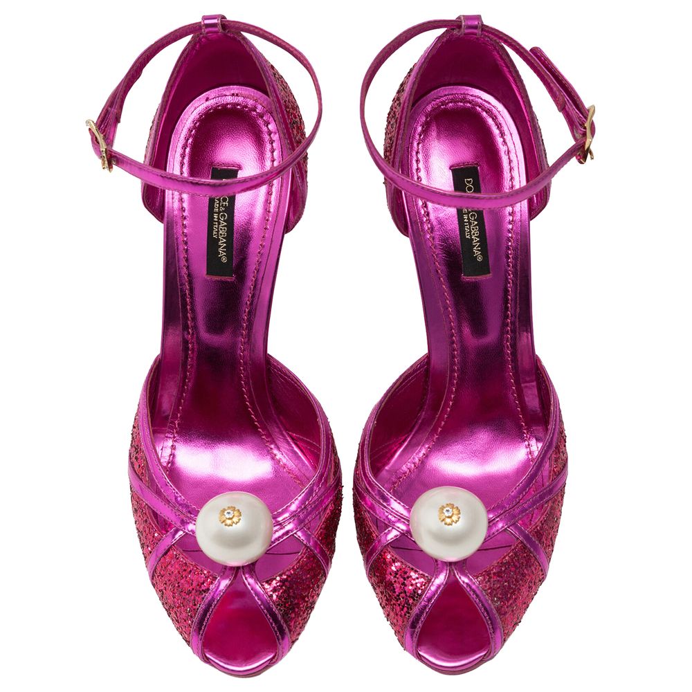 Dolce & Gabbana Fuchsia Calfskin Sandal Dolce & Gabbana