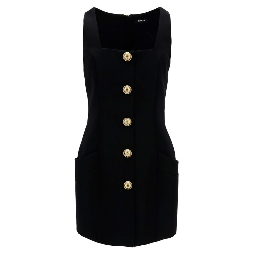 Balmain Black Wool Women Dress Balmain